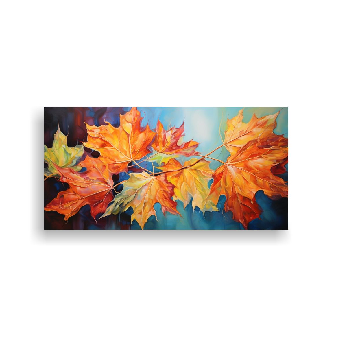 GENERICO - Pintura Abstracta De Hojas De Arce En Arte 120x60 Cm