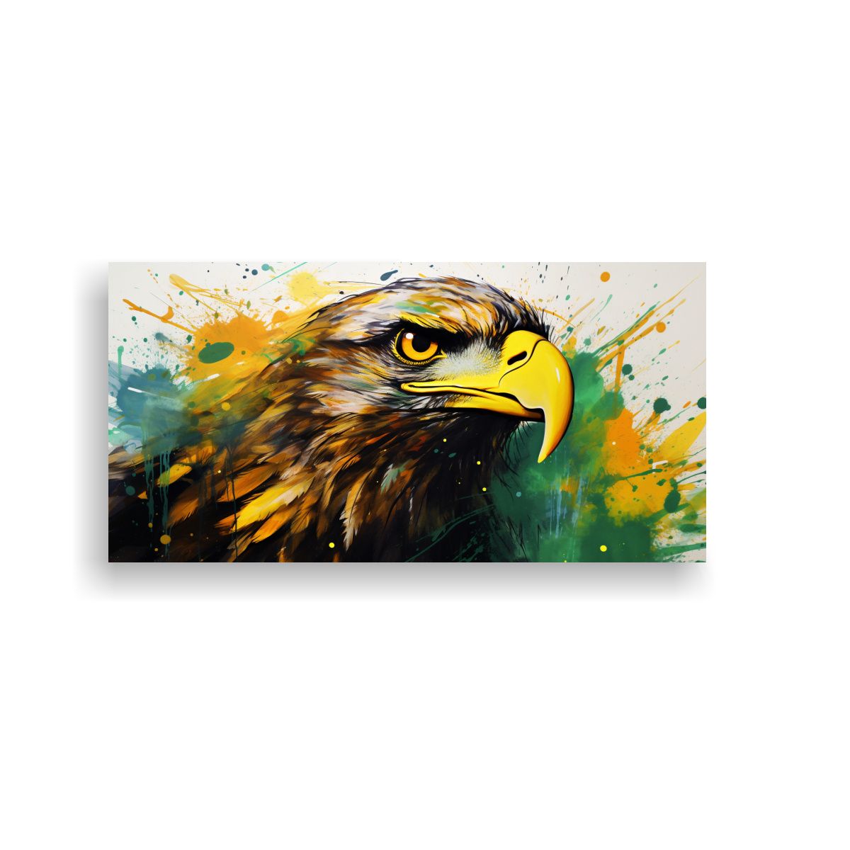 GENERICO - Cuadro De Lienzo Escena águila Colores Amarillo 140x70 Cm