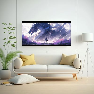 Imagen 2 del producto Cuadro Impreso Surrealista Dragón En Acuarelas Y 120x60 Cm