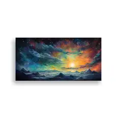 GENERICO - Pintura Abstracta Lienzo Protagonismo Cielo 140x70 Cm