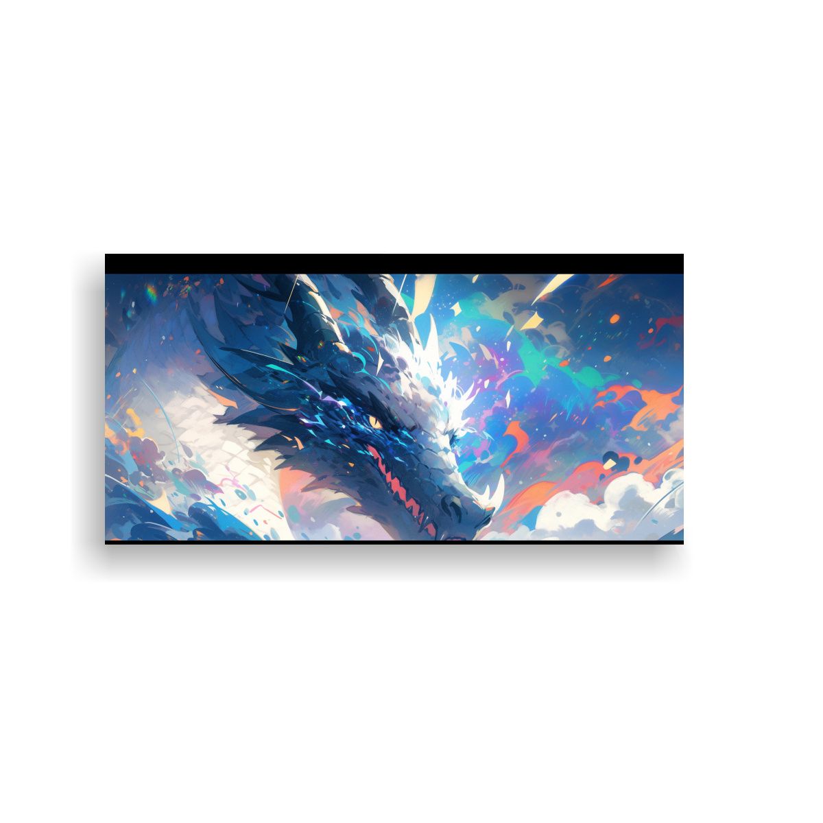 GENERICO - Cuadro En Bastidor Estilo Galería Dragón En 120x60 Cm