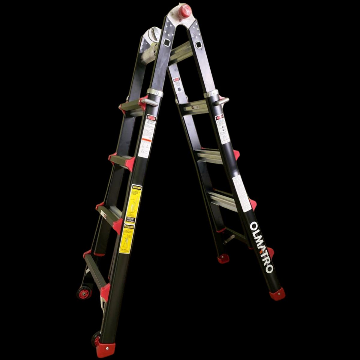 GENERICO - Escalera de aluminio 4x4 16 peldaños plegable multiproposito 150Kg 4mt