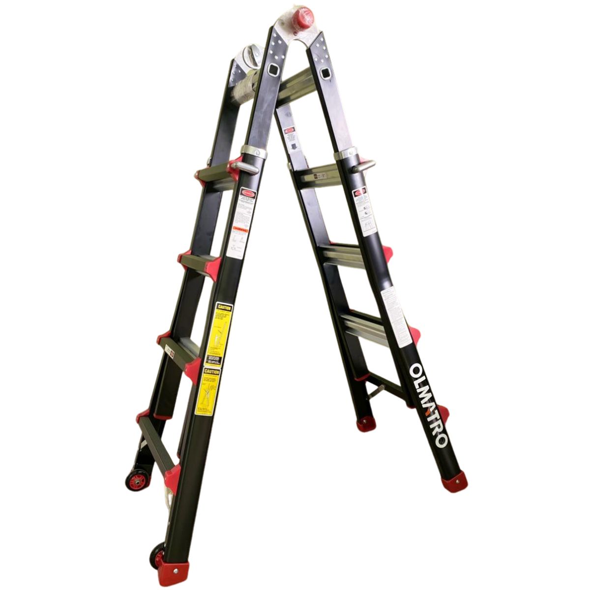 GENERICO - Escalera de aluminio 4x4 16 peldaños plegable multiproposito 150Kg 4mt