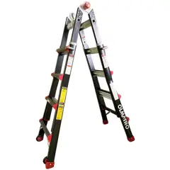 GENERICO - Escalera de aluminio 4x4 16 peldaños plegable multiproposito 150Kg 4mt