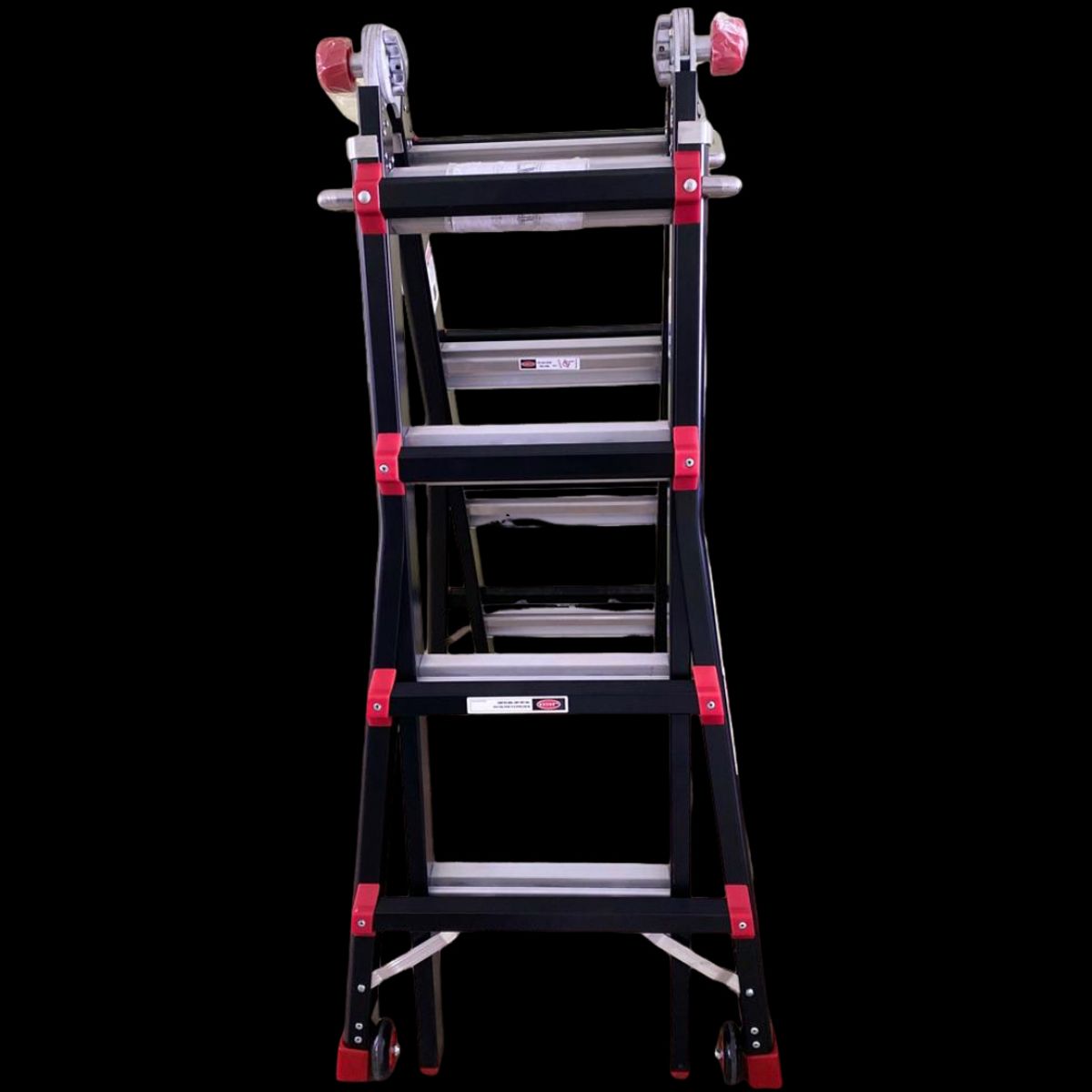 GENERICO - Escalera de aluminio 4x4 16 peldaños plegable multiproposito 150Kg 4mt