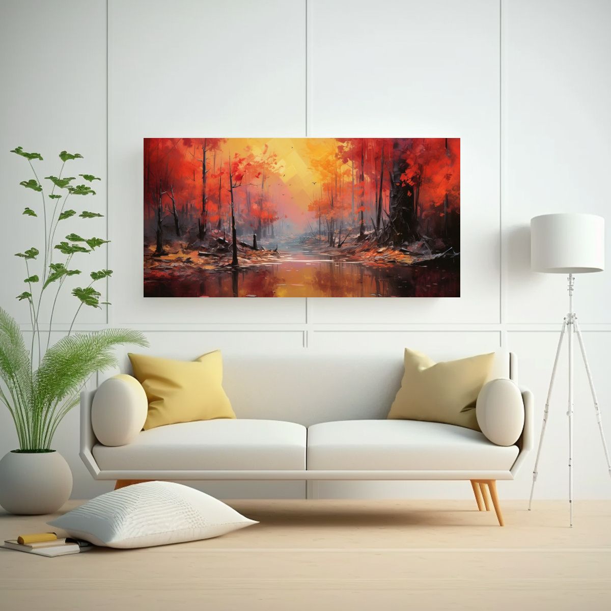 GENERICO - Pintura Abstracta Sobre Distopía En Tonos 120x60 Cm