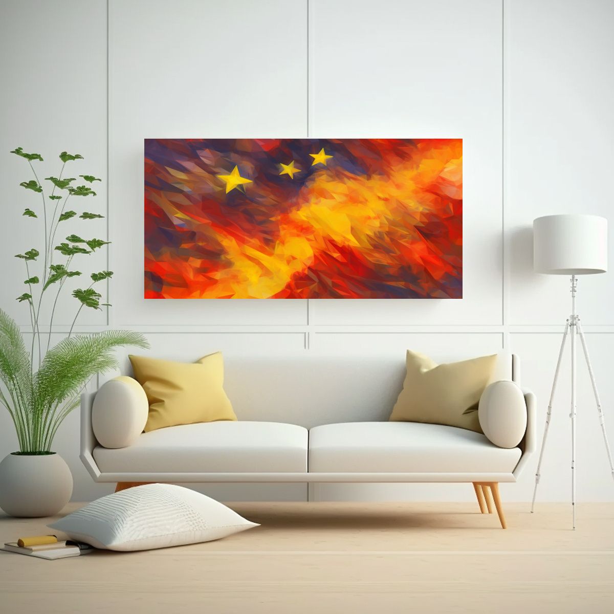 GENERICO - Cuadro Decorativo Abstracto De Bandera China De 120x60 Cm