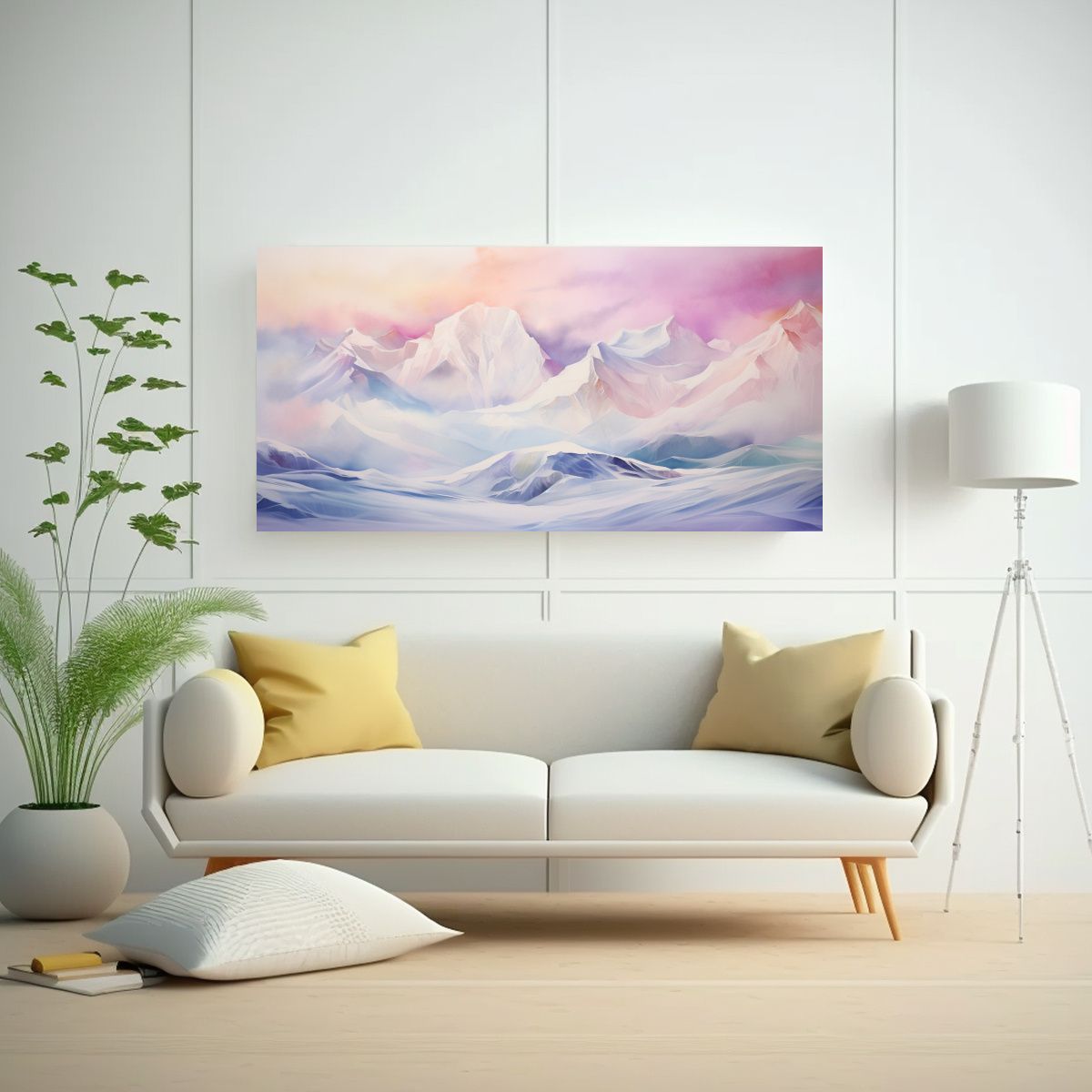 GENERICO - Cuadro Inspiración Montañas Nevadas Y 140x70 Cm