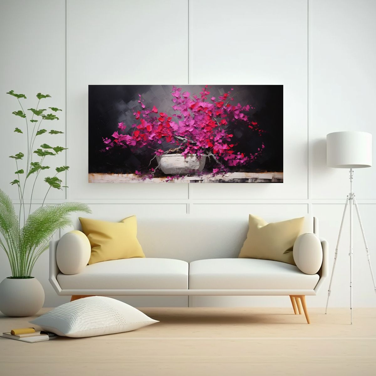 GENERICO - Cuadro Vintage De árbol Bonsái Bougainvillea En 140x70 Cm