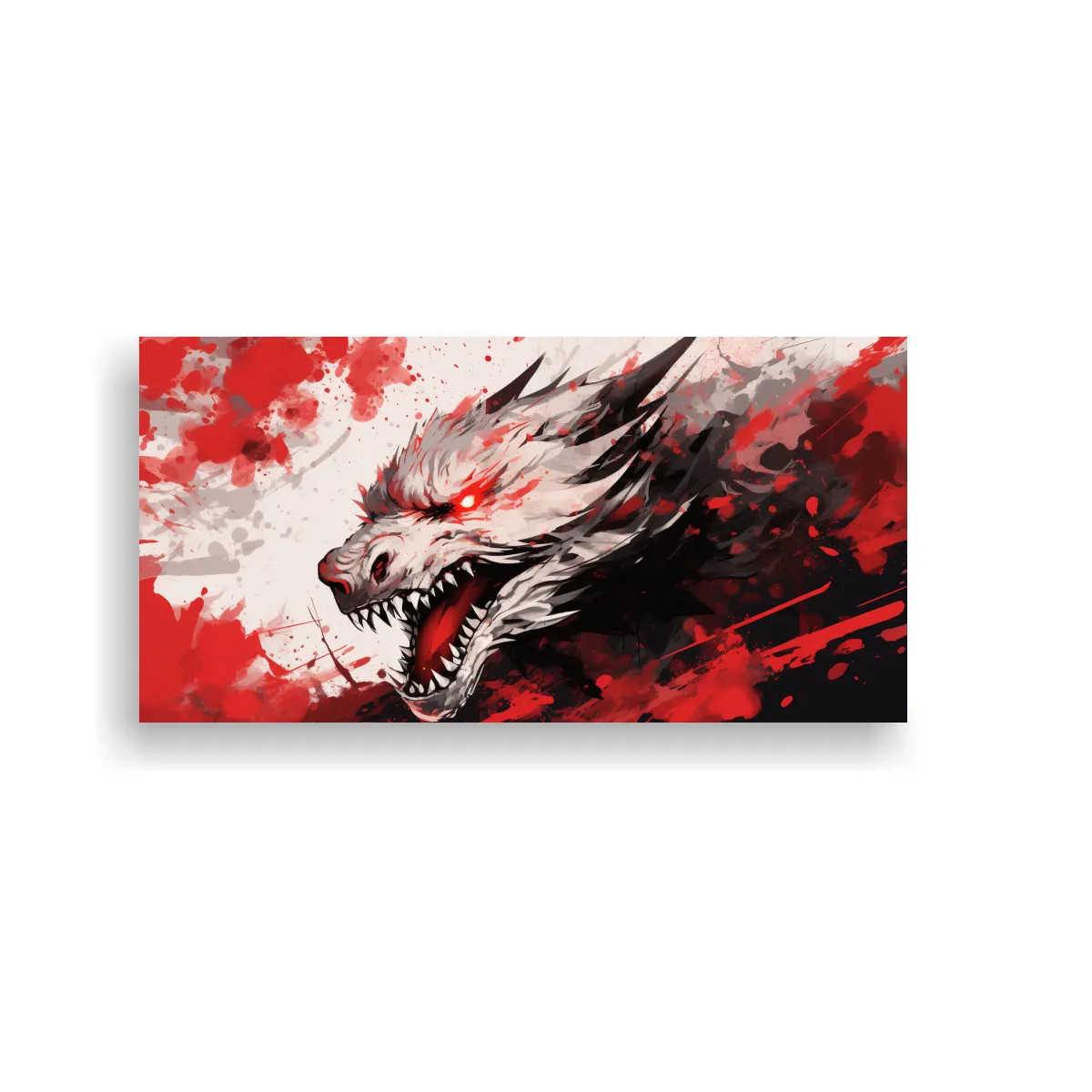 GENERICO - Pinturas Decorativas Dragón Blanco Y Rojo En 140x70 Cm