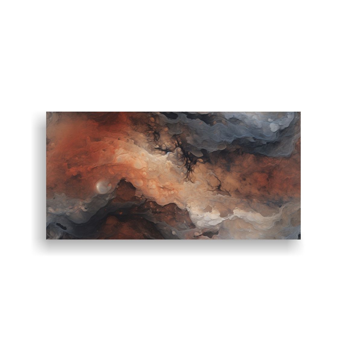 GENERICO - Pintura Abstracta En Tonos Rojos Y Marrones Para 140x70 Cm