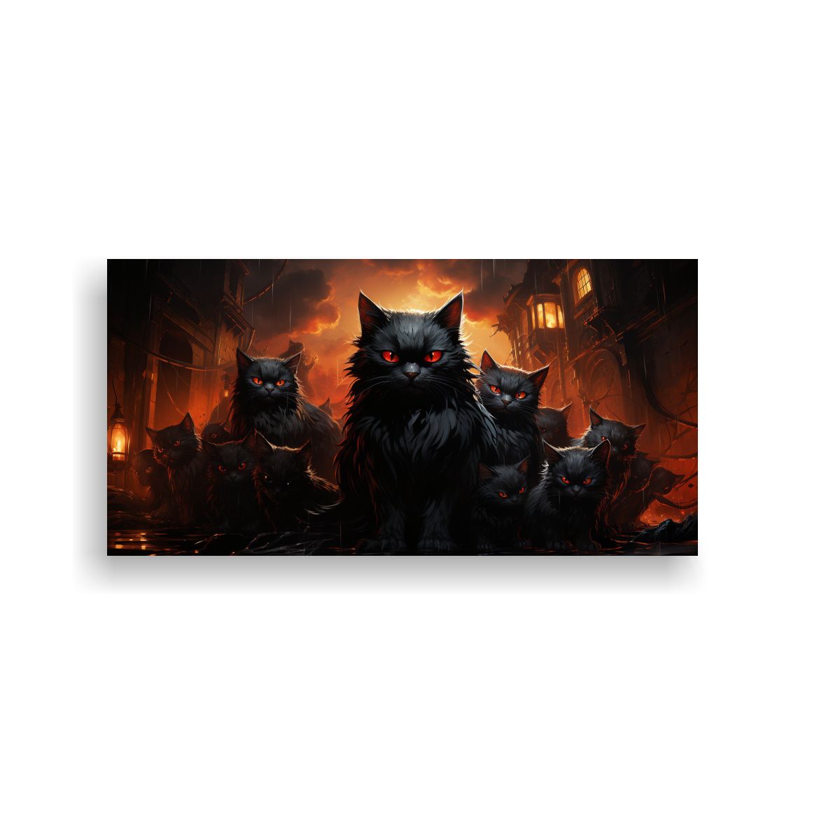 GENERICO - Cuadro Vanguardia Monstruos Gatitos Malvados En 140x70 Cm