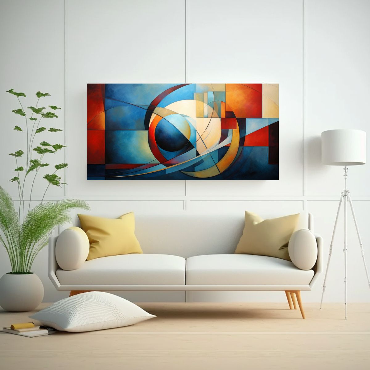 GENERICO - Cuadros De Pintura Abstracta Geométrica En 120x60 Cm