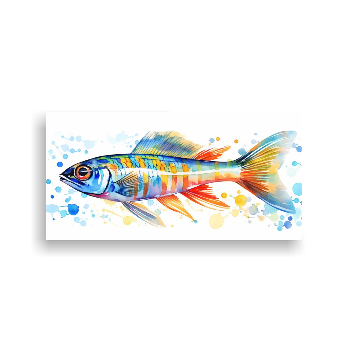 GENERICO - Pinturas Acuarela Coloridas Estilo Zebrafish En 120x60 Cm