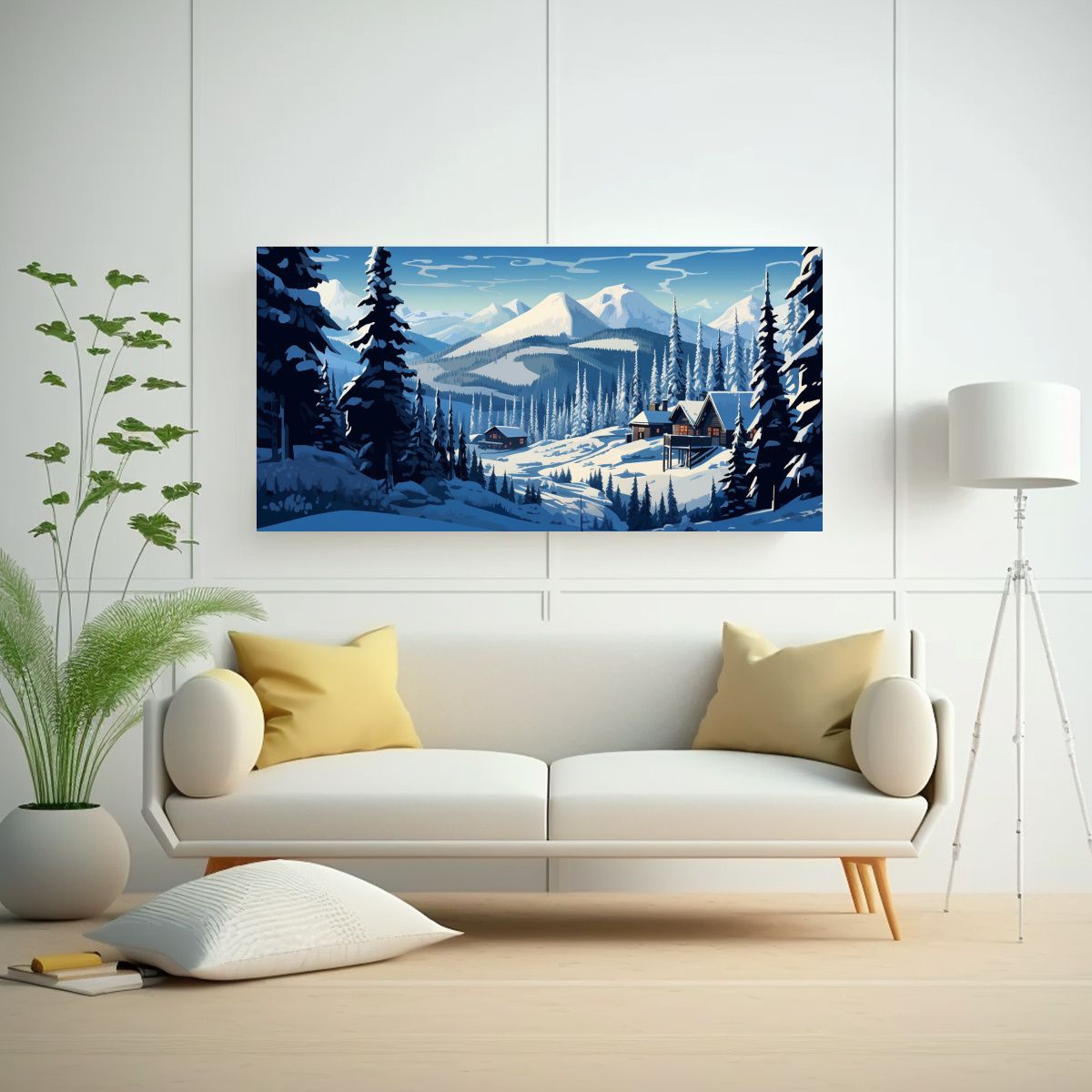 GENERICO - Cuadro Concepto Colorido De Las Montañas Cerca 120x60 Cm.