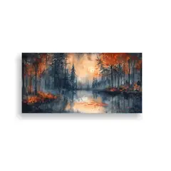 GENERICO - Cuadro Tela Canvas Abstracto Acuarela 120x60 Cm