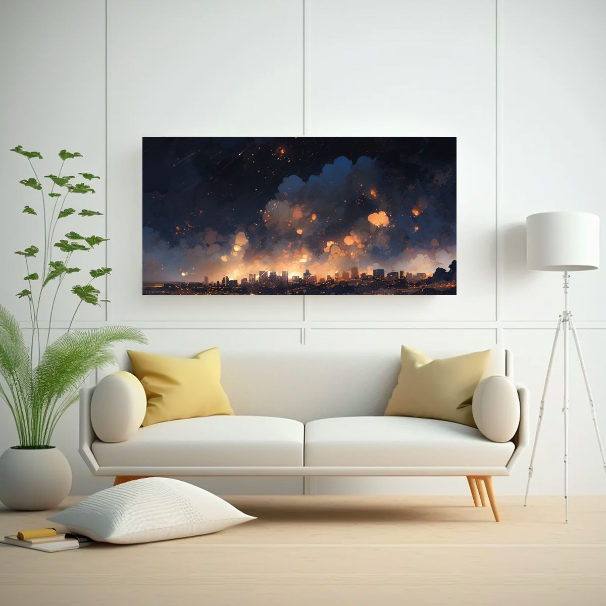 GENERICO - Cuadro Abstracto Multicolor De Un Cielo Nocturno 120x60 Cm