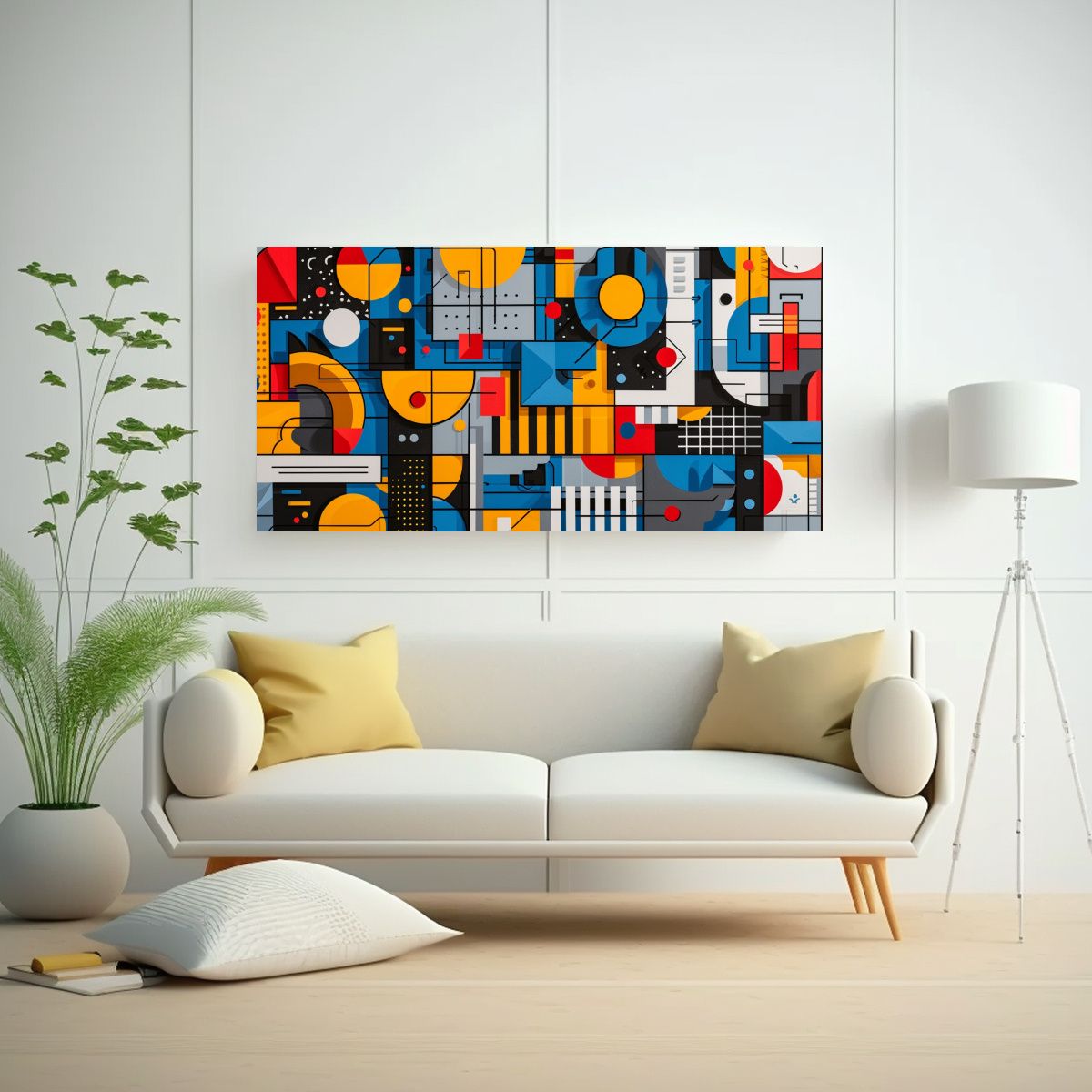 GENERICO - Dibujo Artístico Con Elementos Geométricos En 120x60 Cm