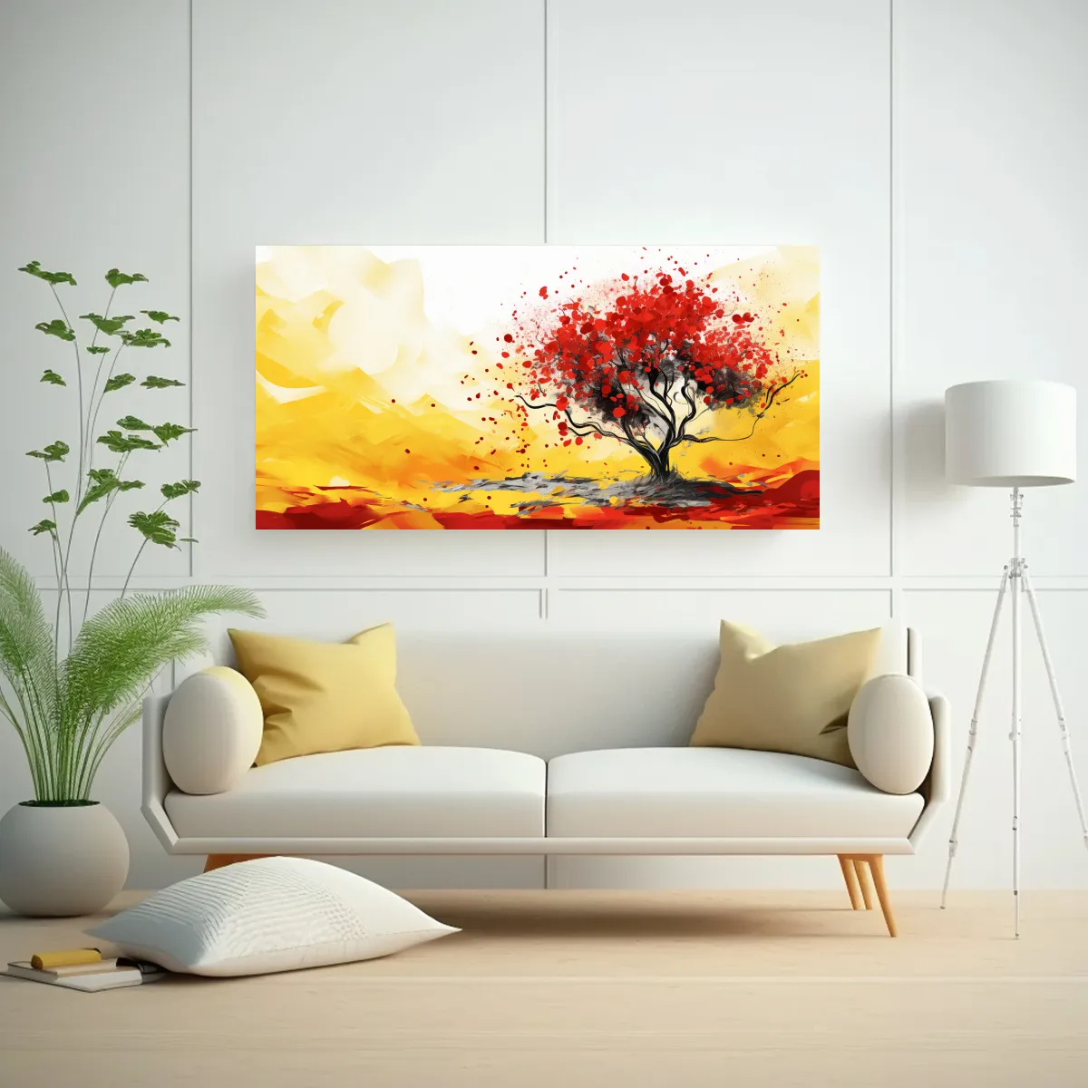 GENERICO - Pintura Decorativa Cuadro Composición Dinámica 140x70 Cm.