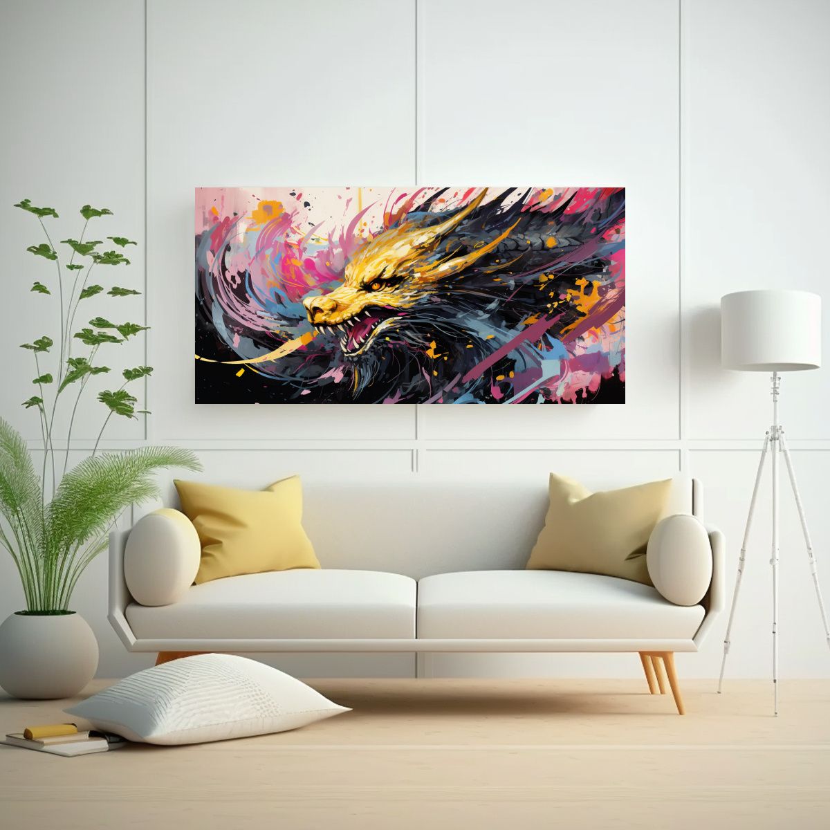GENERICO - Pinturas Decorativas Económicas De Dragón En 140x70 Cm
