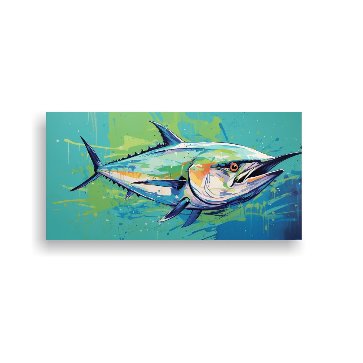 GENERICO - Tela En Bastidor Impreso Neo Pop Art Atún En 120x60 Cm.