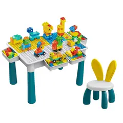 GENERICO - Mesa de Bloques Multifuncional Infantil + Silla 105 Piezas
