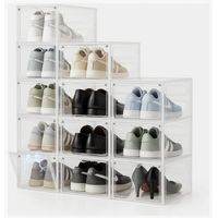 Juego X2 Caja Organizadora Zapatos Con Iman Apilables Firmes