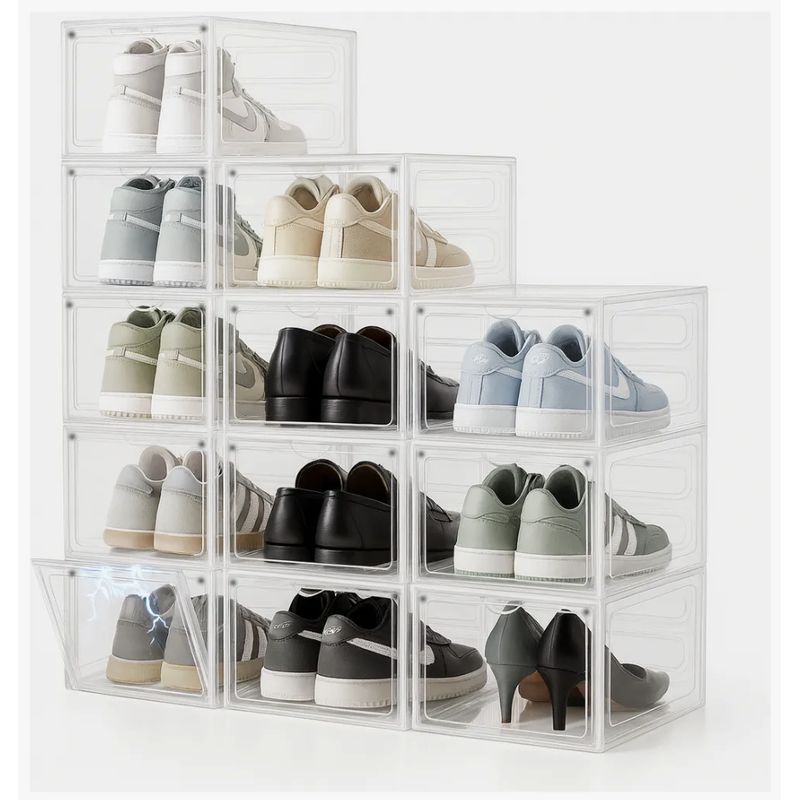 HOMER DESIGN - Juego X2 Caja Organizadora Zapatos Con Iman Apilables Firmes
