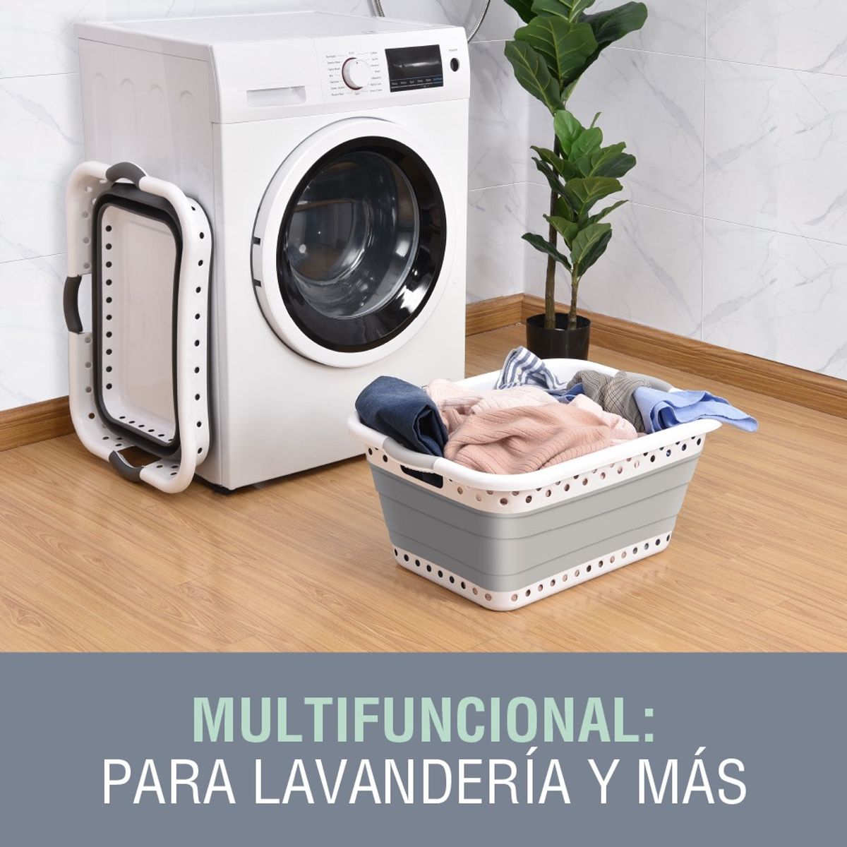 HOME LOGICS - Canasto Cesto Ropa Sucia Plegable Portátil Lavandería Kiosclub