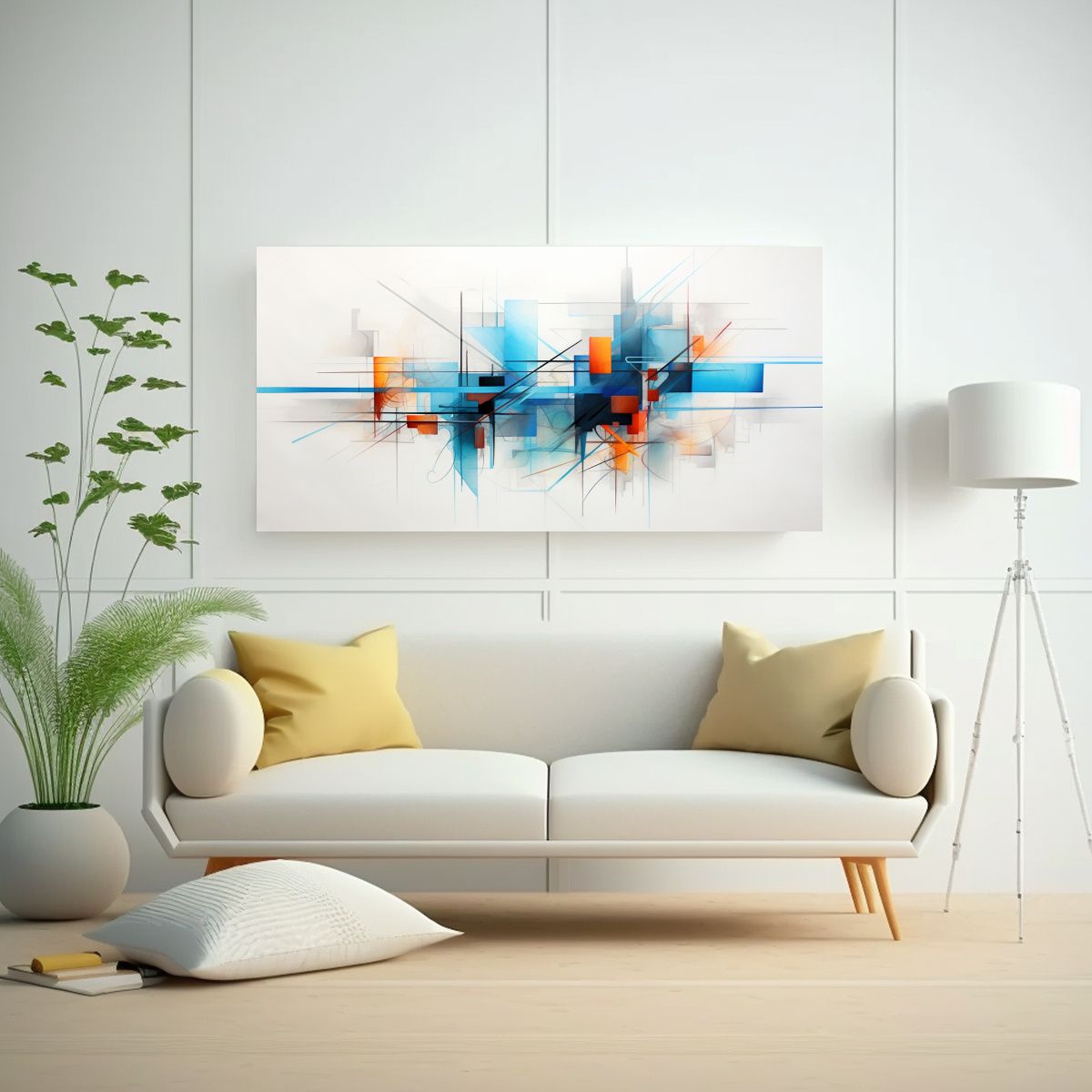 GENERICO - Cuadro Abstracto Enigmático Colores Acuarela 140x70 Cm.