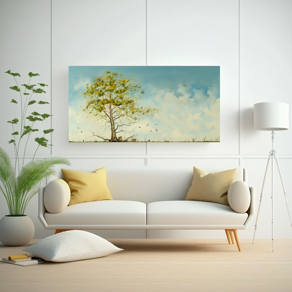 GENERICO - Cuadro De Dibujo De Un Árbol De Álamo En 120x60 Cm