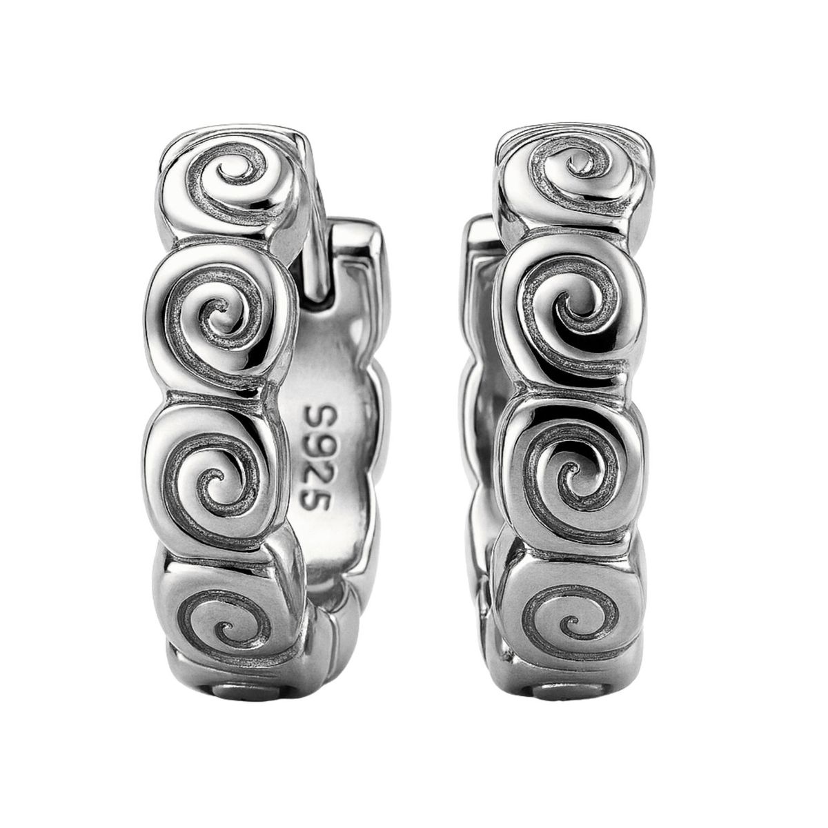 JB JOYAS BARON - Aros de Plata Esterlina 925 Argollas Espirales