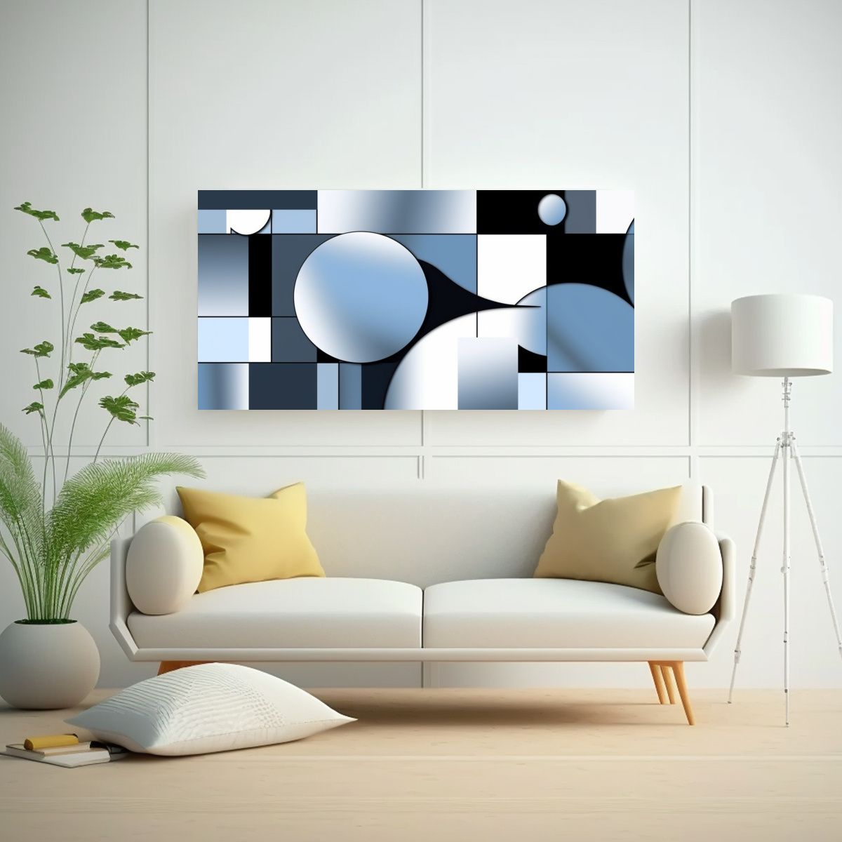 GENERICO - Banner Azul Abstracto Para Decorar Con 120x60 Cm.