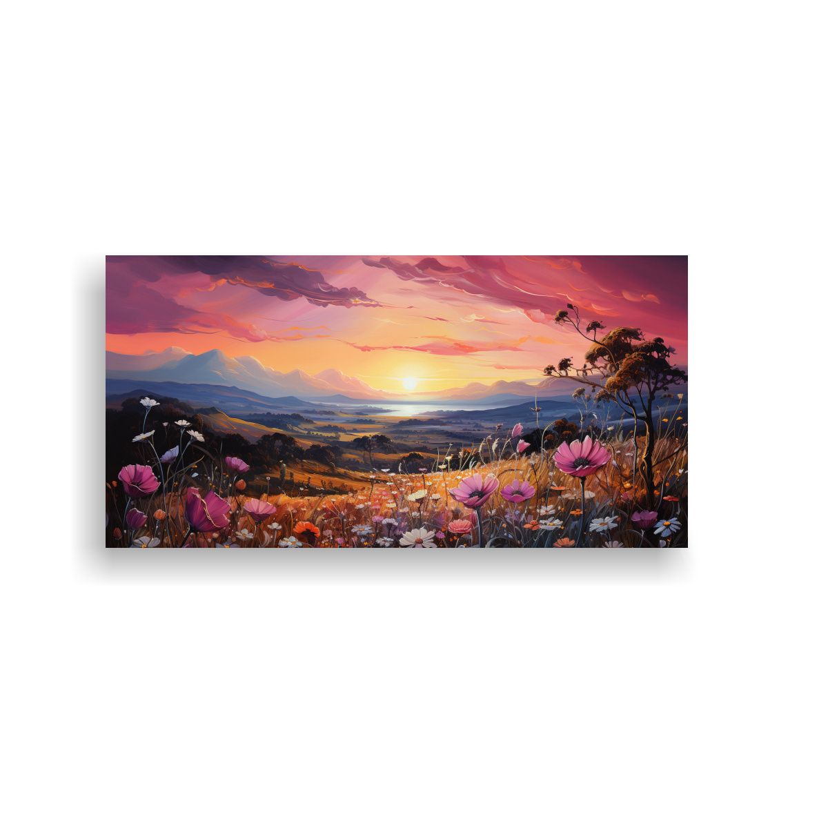 GENERICO - Cuadro Imagen Mágico Atardecer Pintoresco Con 120x60 Cm