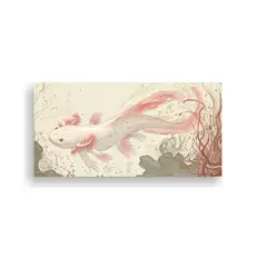GENERICO - Dibujo Espectacular En Relieve De Axolote Albino 140x70 Cm