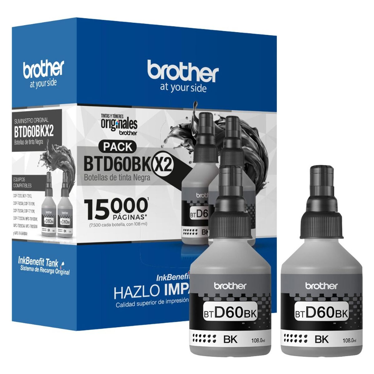 BROTHER - Brother Pack 2 Botellas Negras BTD60BK