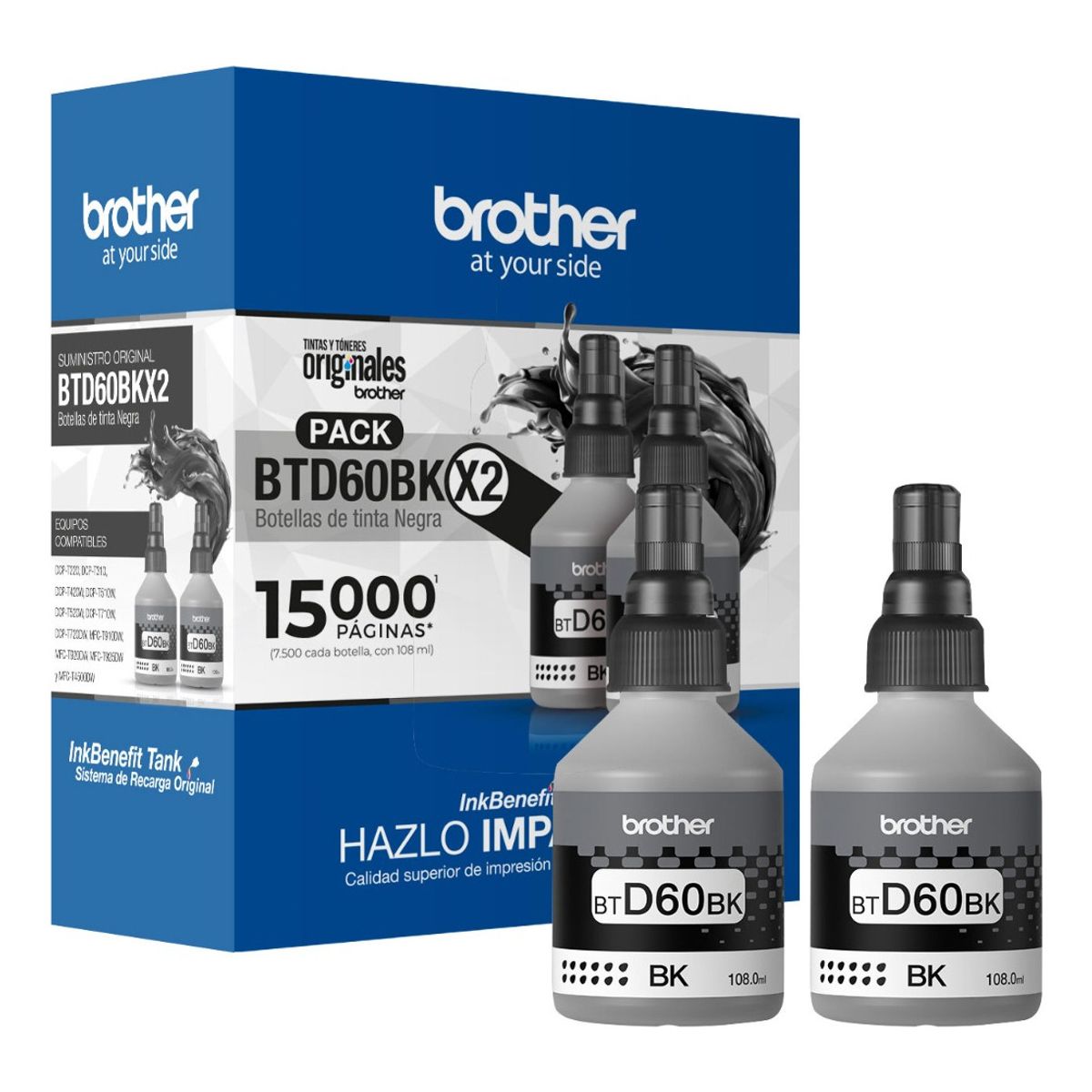 BROTHER - Brother Pack 2 Botellas Negras BTD60BK