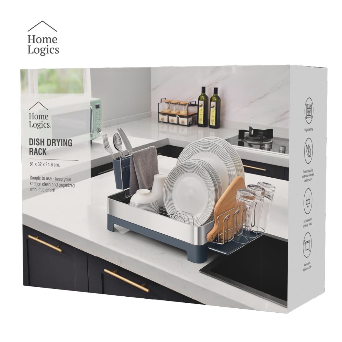 HOME LOGICS - Secaplatos Escurridor De Loza Cocina Organizador Premium Kiosclub