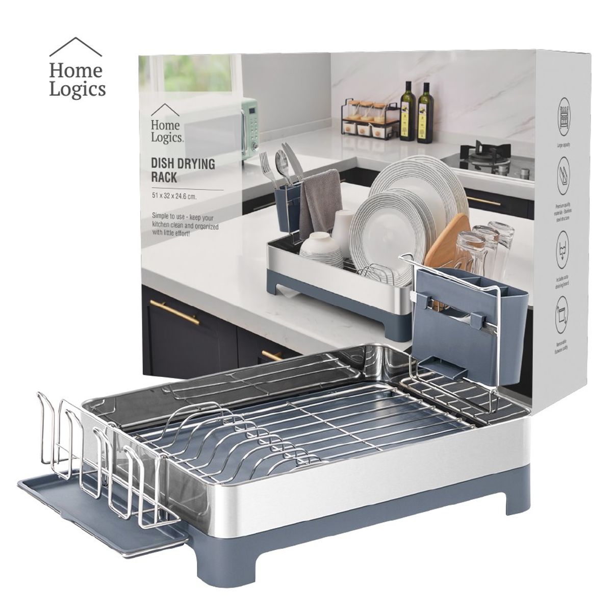 HOME LOGICS - Secaplatos Escurridor De Loza Cocina Organizador Premium Kiosclub