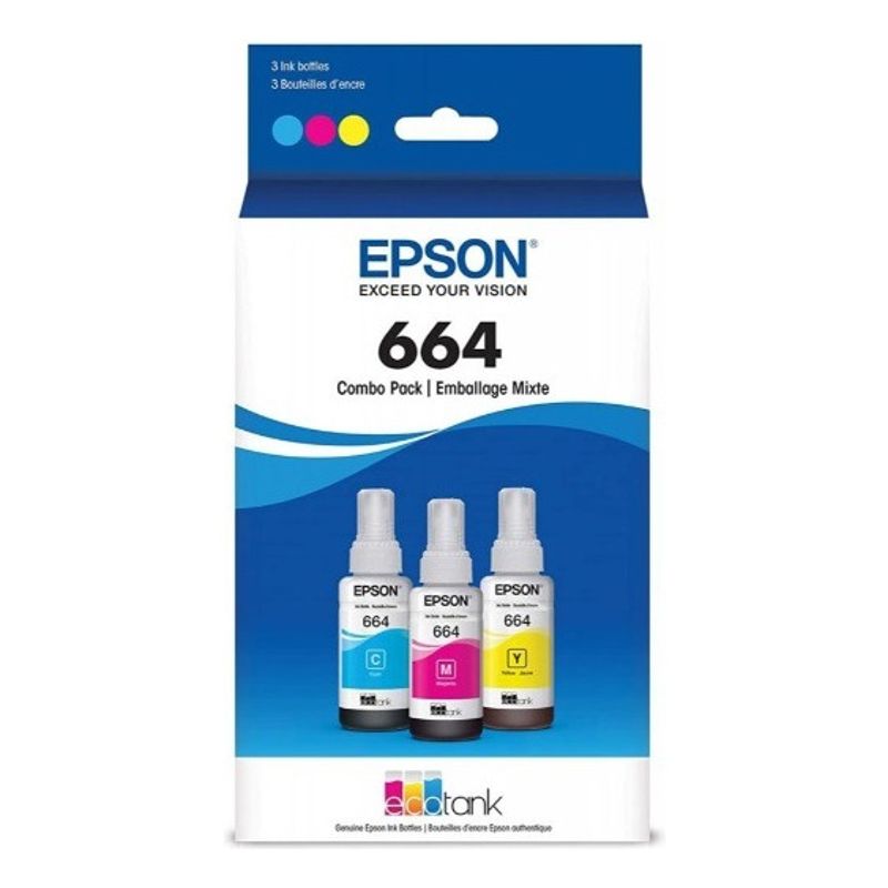 EPSON - Tintas Epson T664 Pack 3 Colores Cmy