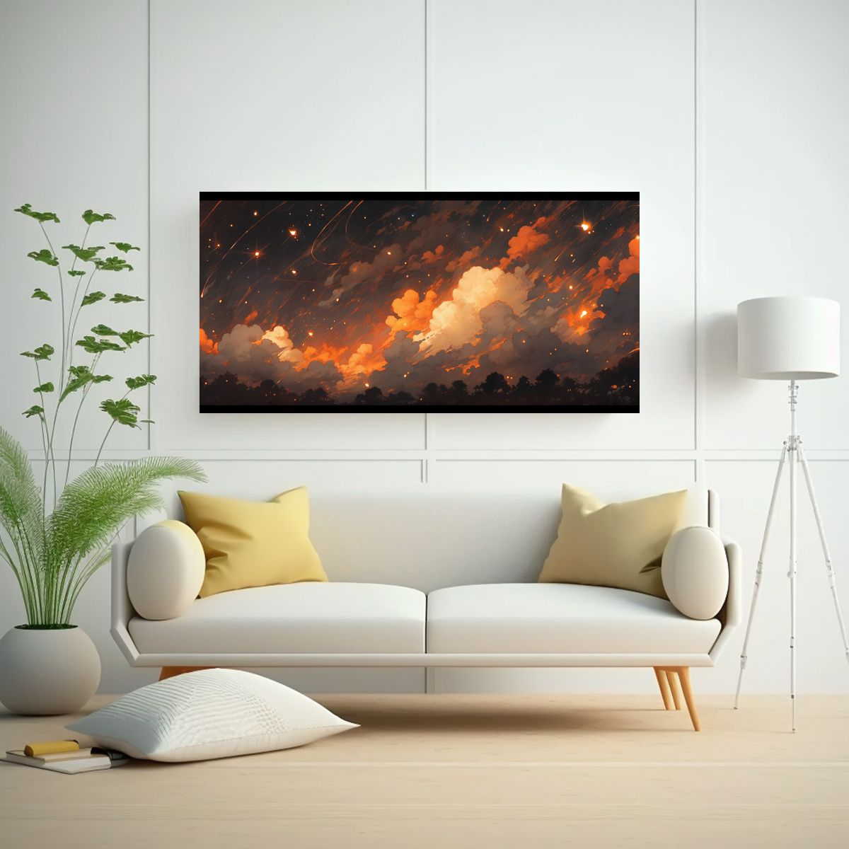 GENERICO - Cuadro Decorativo Abstracto Lienzo Nocturno Con 120x60 Cm