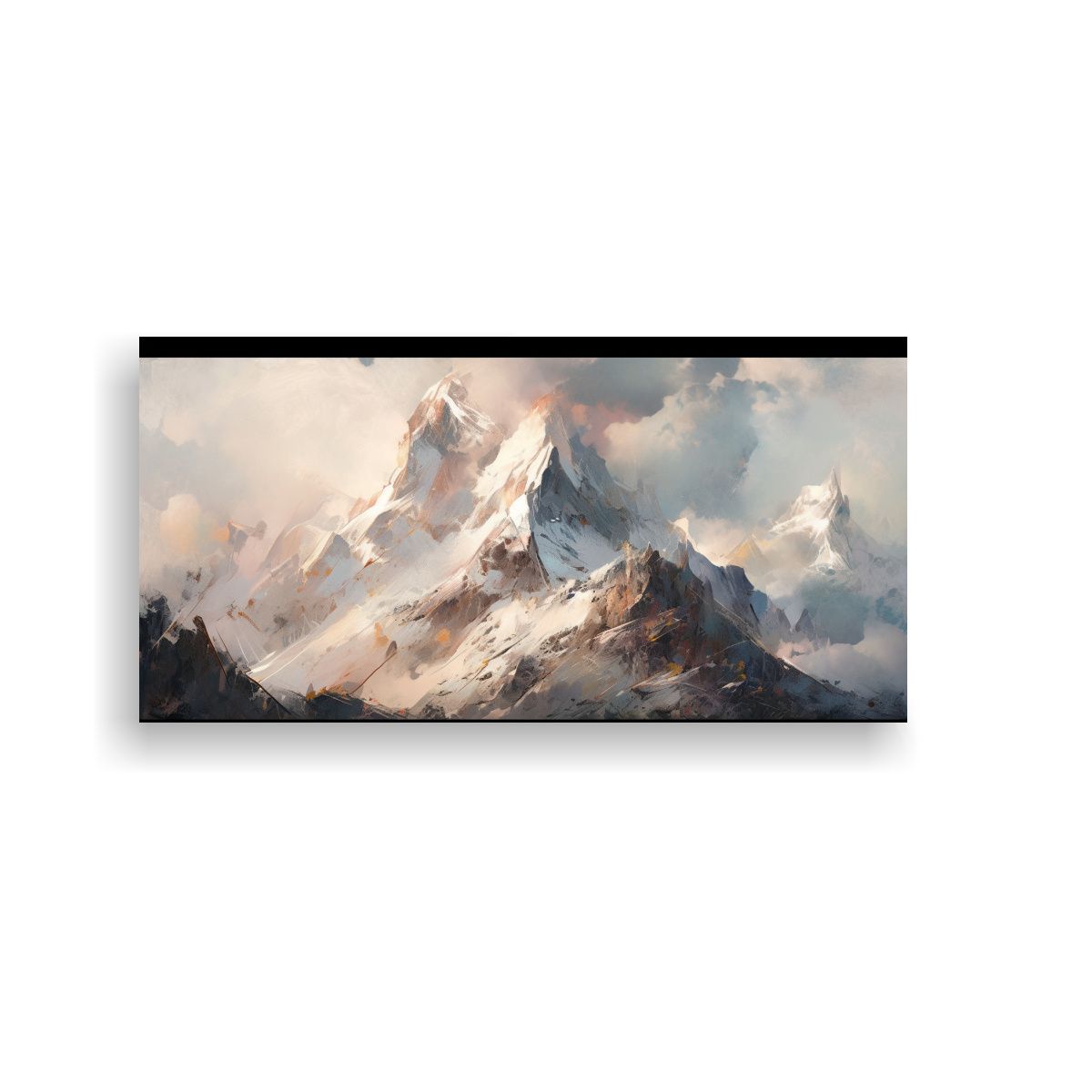 GENERICO - Cuadro Juvenil Abstracto Montañas Nevada Colores 140x70 Cm