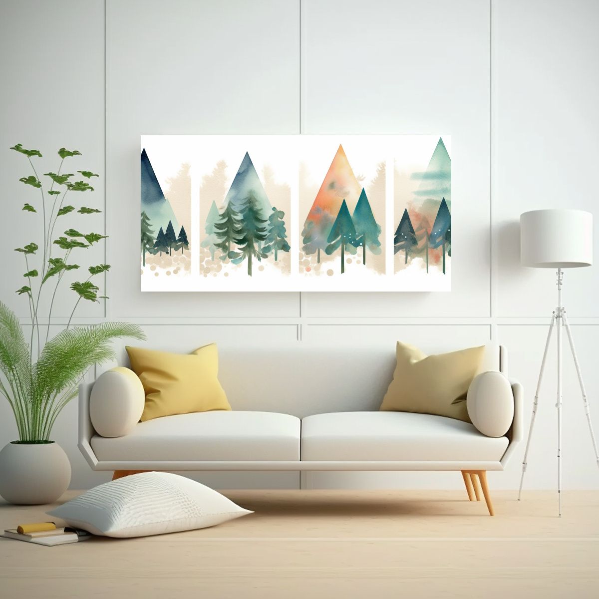 GENERICO - Cuadros Decorativos Geometría Boho En Lienzo 120x60 Cm