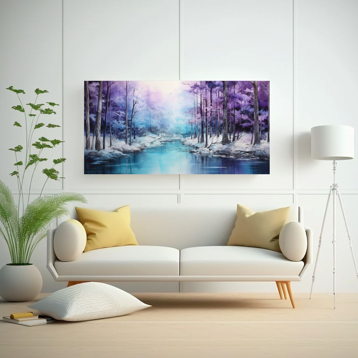 GENERICO - Cuadro Decorativo De Paisaje Forestal Sumie En 120x60 Cm.