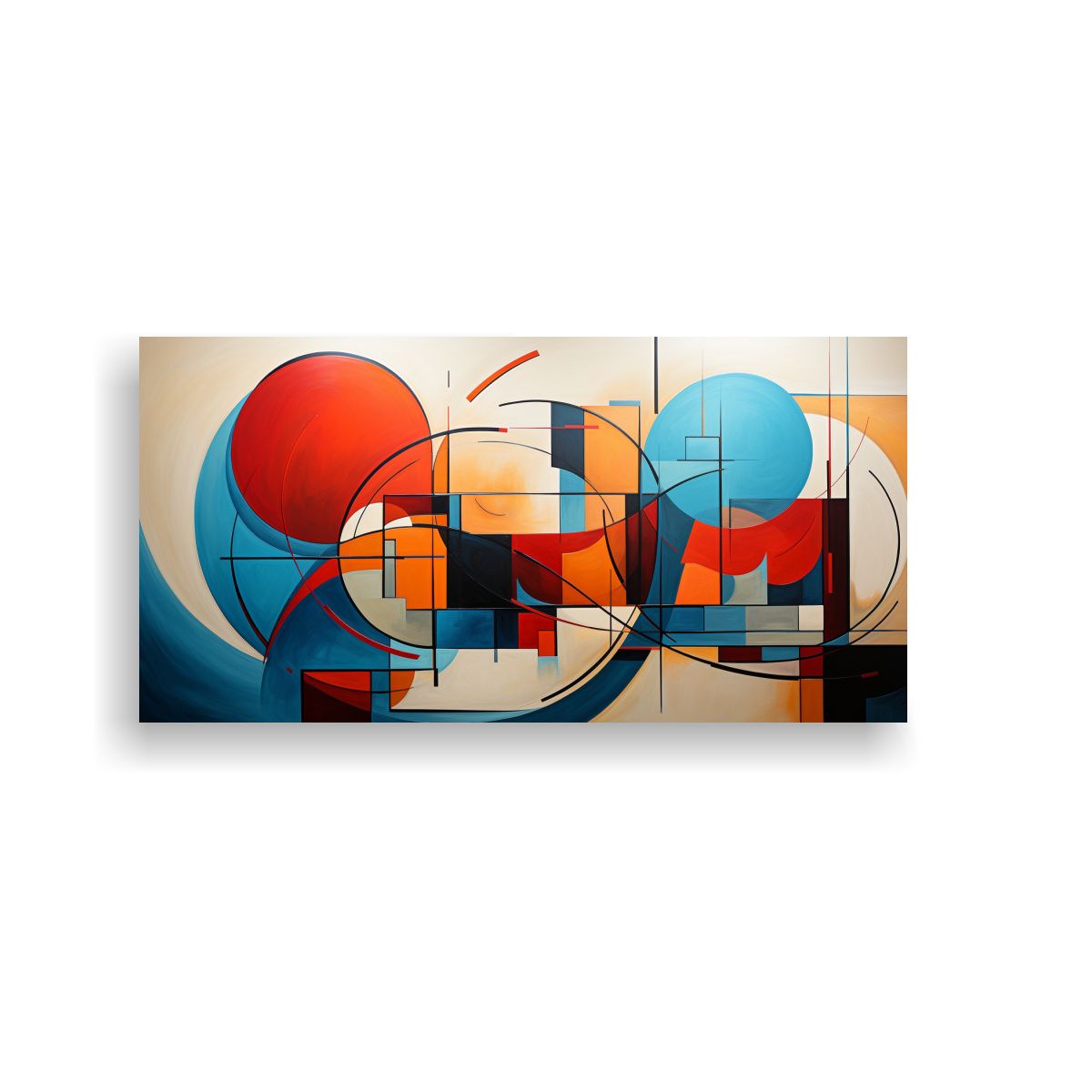 GENERICO - Cuadro Abstracto Estilo Jan Munro Esquema Creativo 140x70 Cm