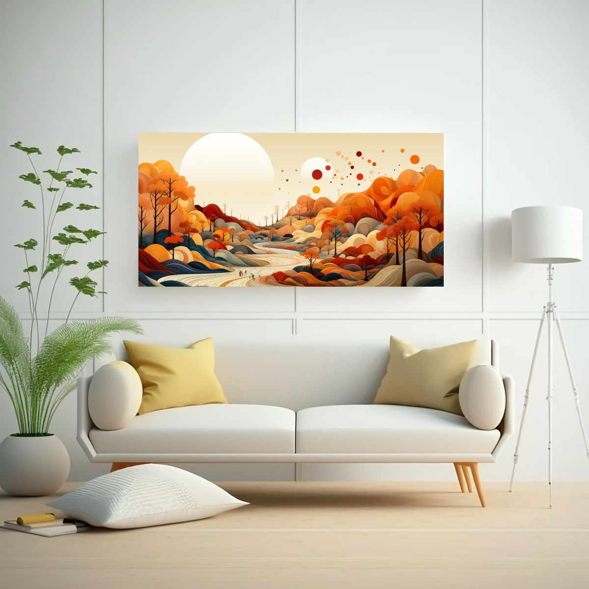 GENERICO - Lienzo Cuadro Alta Resolución Otoño Colores 140x70 Cm