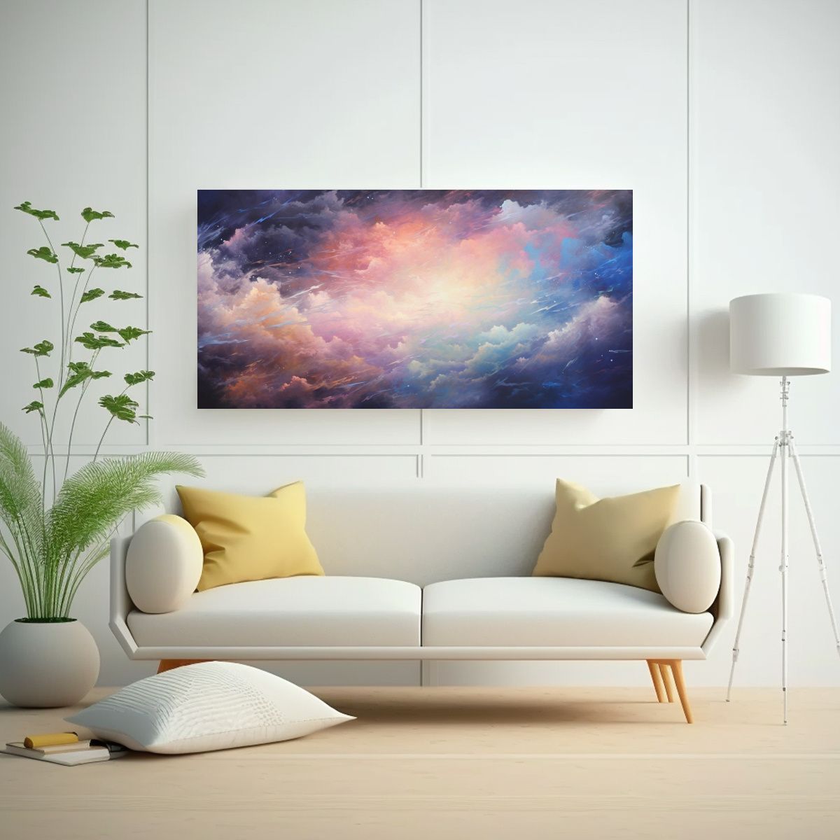 GENERICO - Pintura Decorativa De Finas Líneas Cielo 140x70 Cm