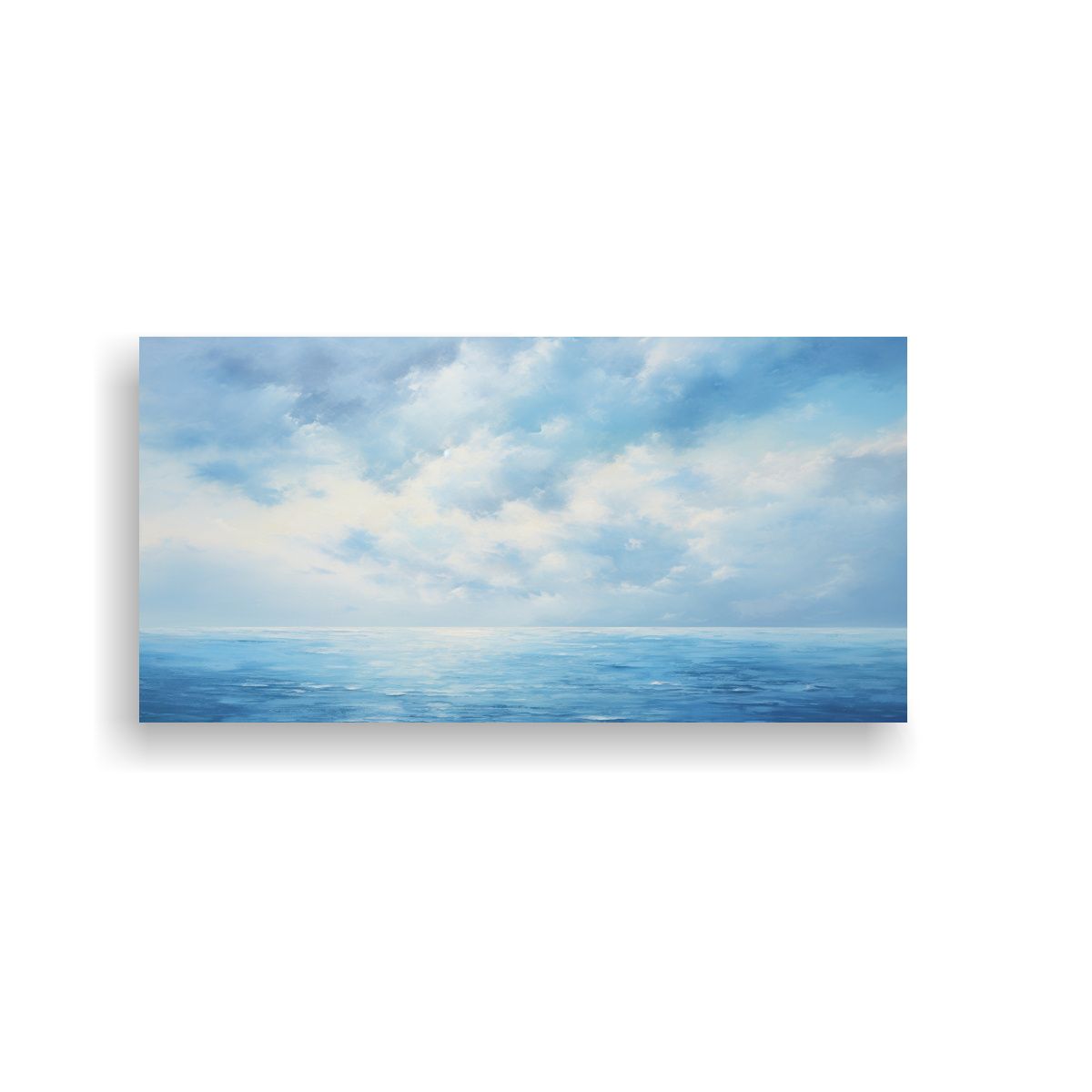 GENERICO - Cuadro Abstracto Azul Inspirado En Cielo Y Mar 120x60 Cm