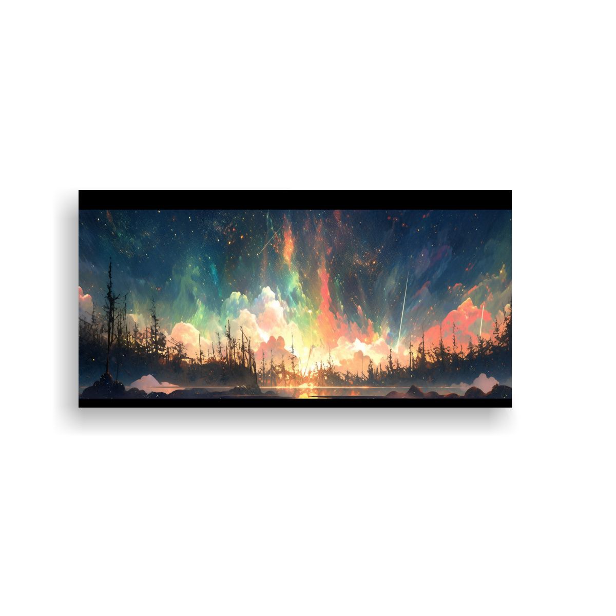 GENERICO - Cuadro Fotografía Fantasía Aurora Boreal Con 140x70 Cm