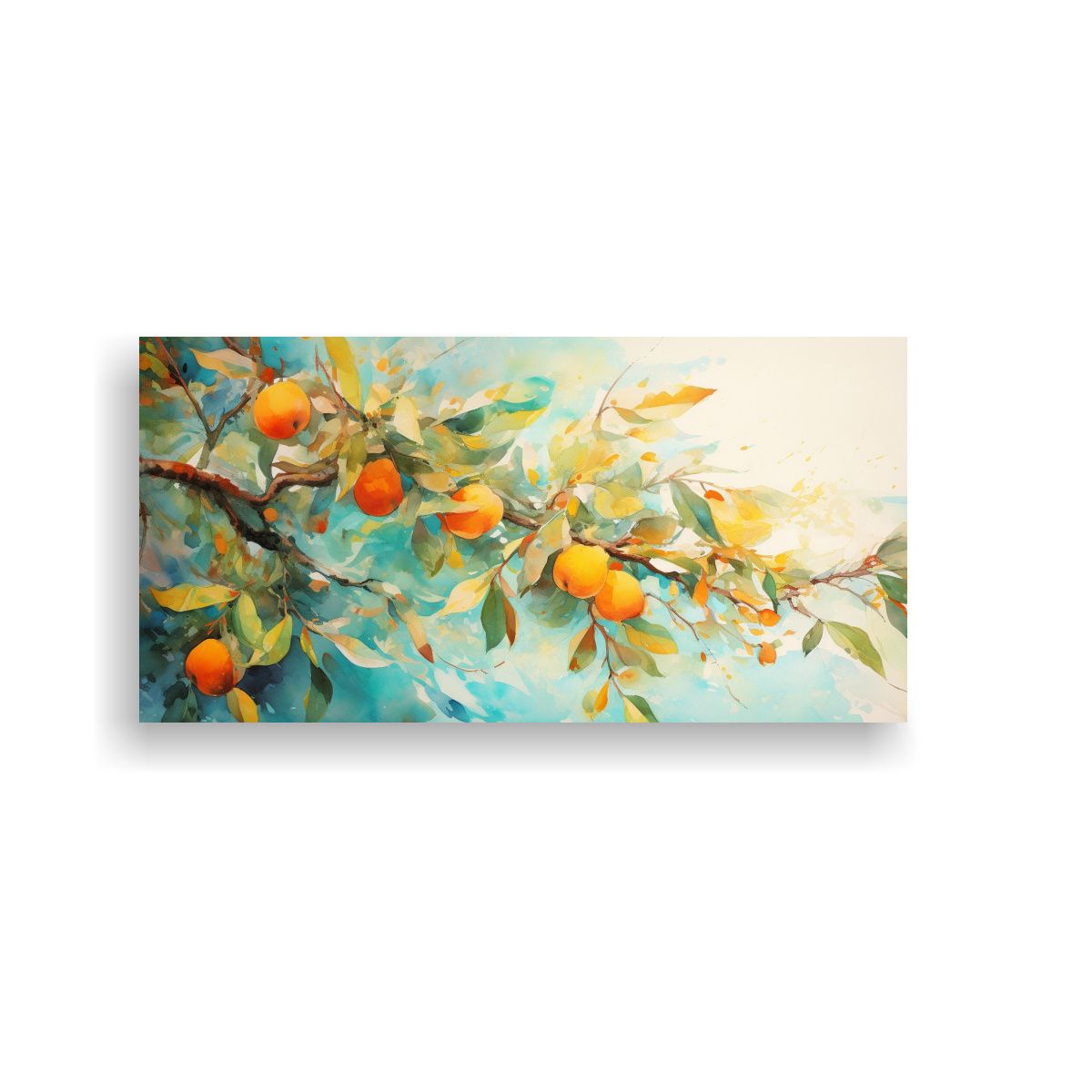 GENERICO - Pintura Abstracta Relieve árbol Mango Turquesa Y 140x70 Cm